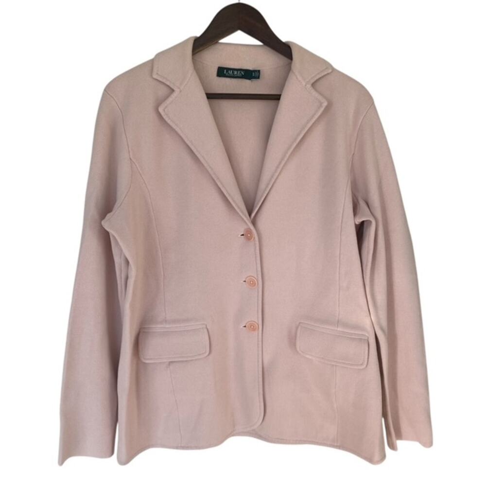 Lauren Ralph Lauren Blush Knit 3 Button Blazer - XL